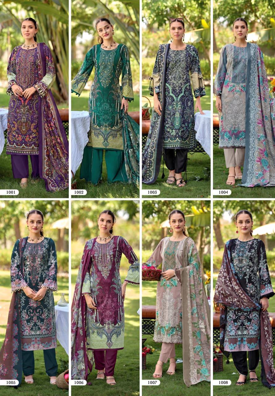 NAYRA VOL 40 BY RIAZ ARTS 1001 To 1008 Series Pakistani Suits Ethnic Wear Pure Cotton Dresses At Wholesale